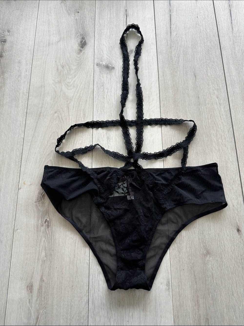 Adore Me Harley Topless Lace Lingerie Black 1X NWT IN PACKAGE